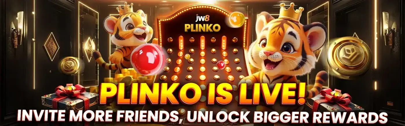 JW8 Plinko Is Live – Invite Friends and Unlock Bigger Rewards W8 Plinko Mini Game promotion banner – Invite more friends, unlock bigger rewards