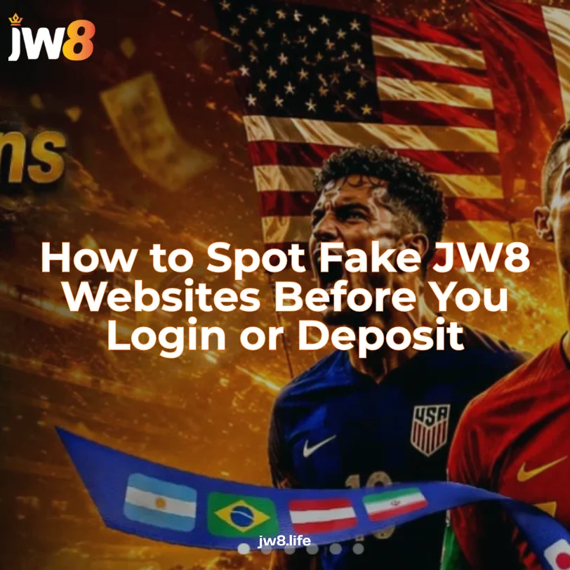 Guide to spotting fake JW8 websites by checking jw8.life domain, SSL padlock and phishing links on mobile and desktop before login or deposit